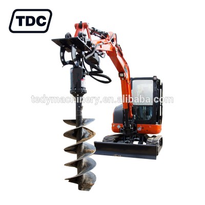 Hydraulic auger machine for earth drilling