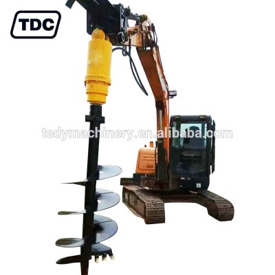 Hot sale hydraulic earth auger drilling machine, post hole auger attachment